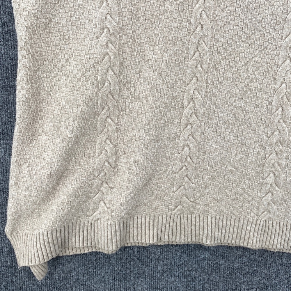 Cyrus Sweater Women XL Beige Cable Knit Basketweave Pullover Cozy Minimalist - Picture 8 of 9